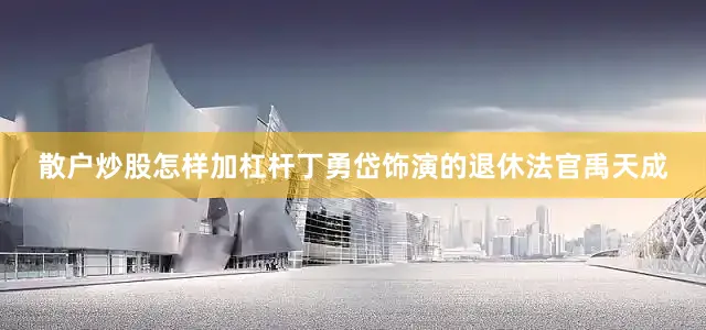 散户炒股怎样加杠杆丁勇岱饰演的退休法官禹天成