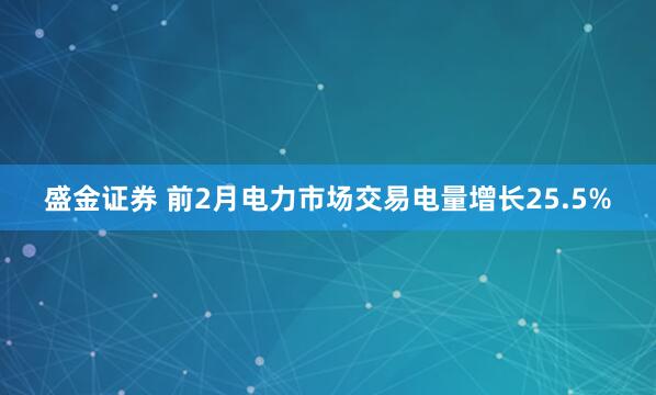 盛金证券 前2月电力市场交易电量增长25.5%