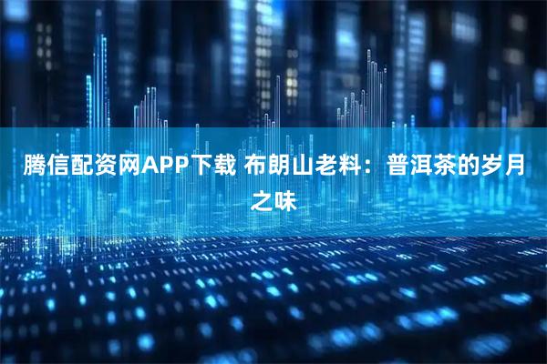 腾信配资网APP下载 布朗山老料:普洱茶的岁月之味